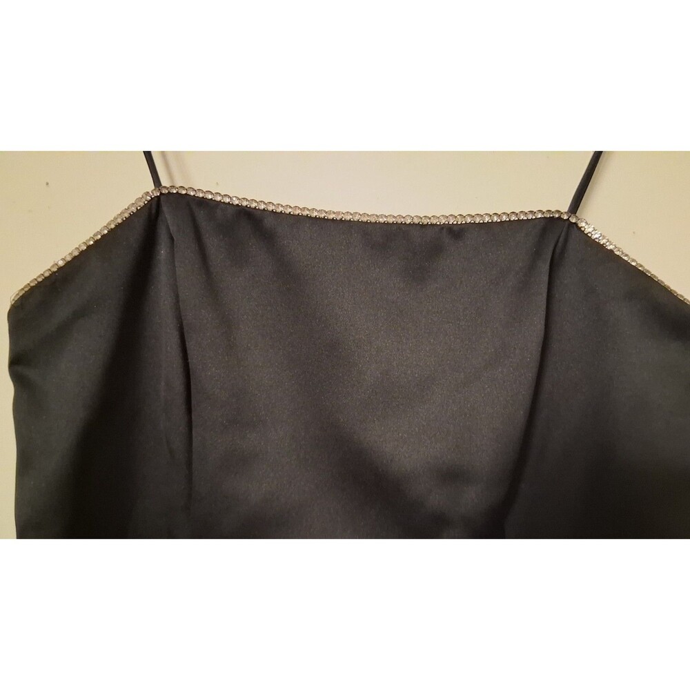 VTG 90s Onyx Nite Sz 14 Womens Black Whimsigoth Formal Maxi Slip Dress Rhineston - Picture 4 of 9